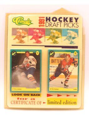 1991 Classic Hockey Draft Pick Card Pack Cert of Lmt Edt Serial No List Cards